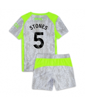 Manchester City John Stones #5 Maglia Gara Terza Repliche 2025-26 Bambino Maniche Corte